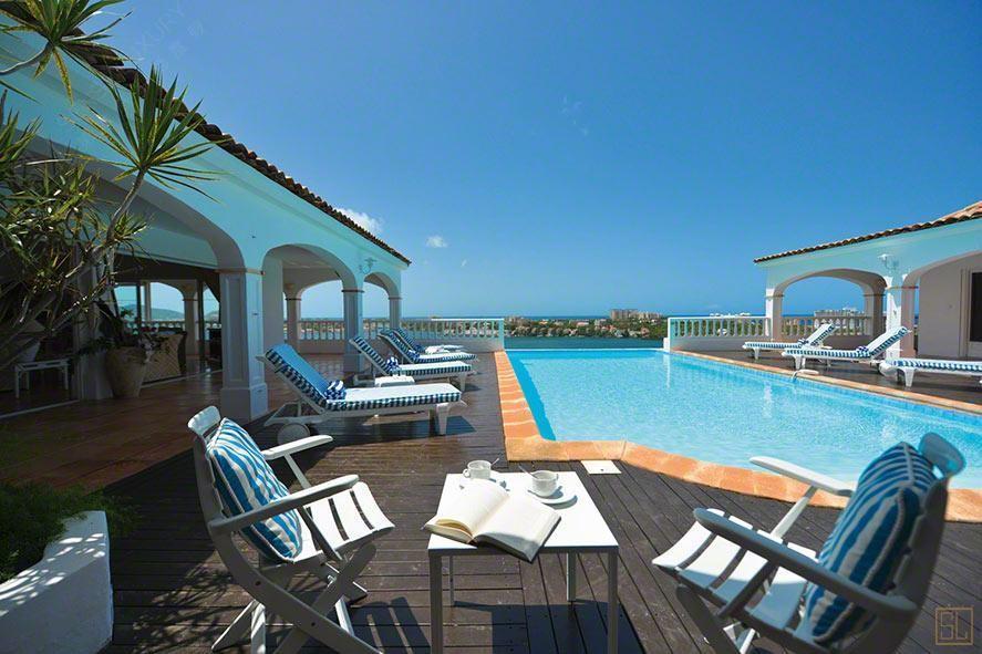 加勒比圣马丁岛世外桃源别墅泳池
