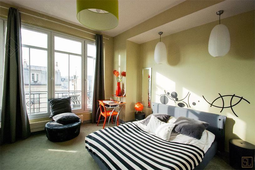法国巴黎高玛雷公寓卧室