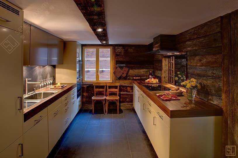 瑞士采尔马特 海蒂公寓雪屋厨房