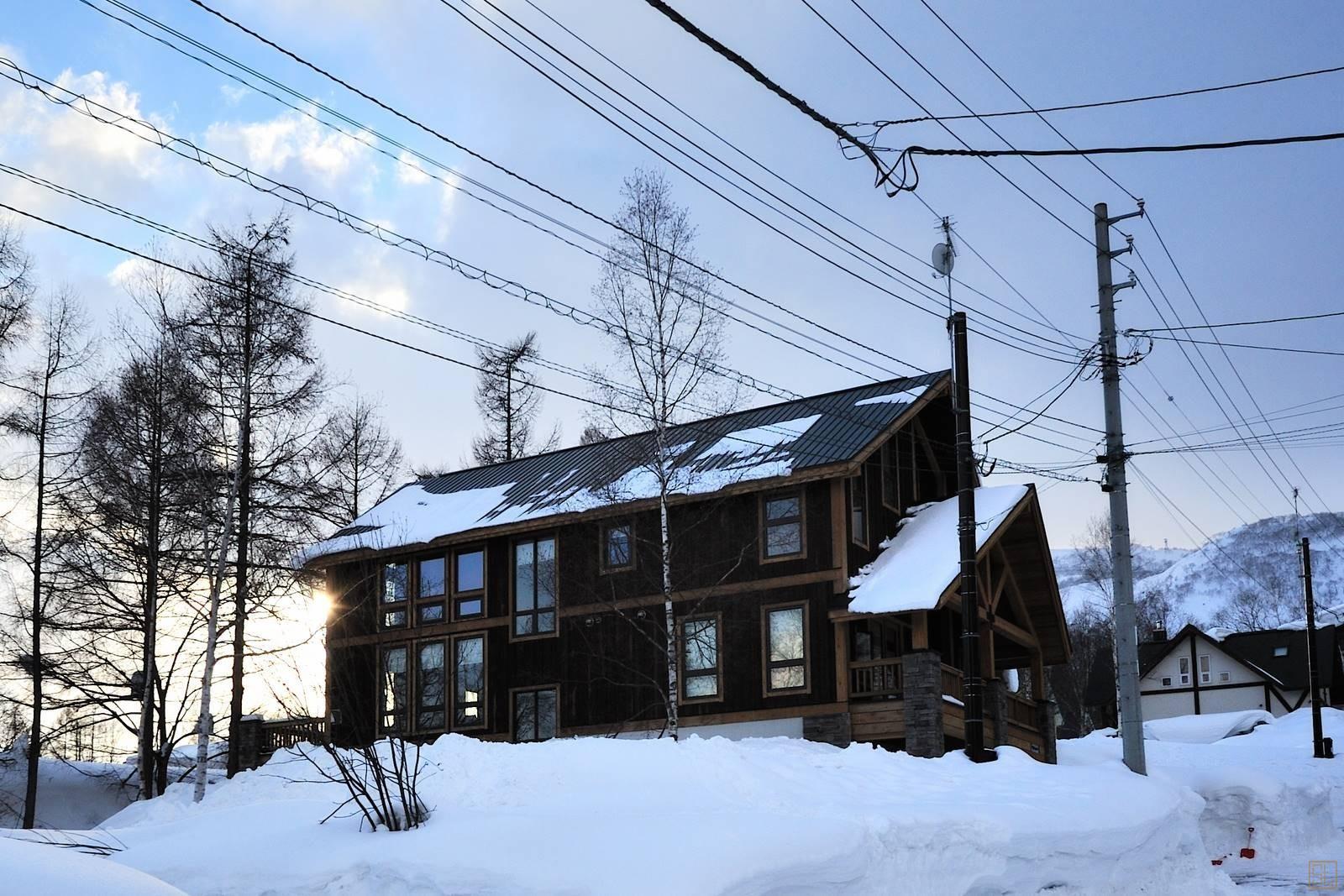 日本北海道满阁宿别墅雪景