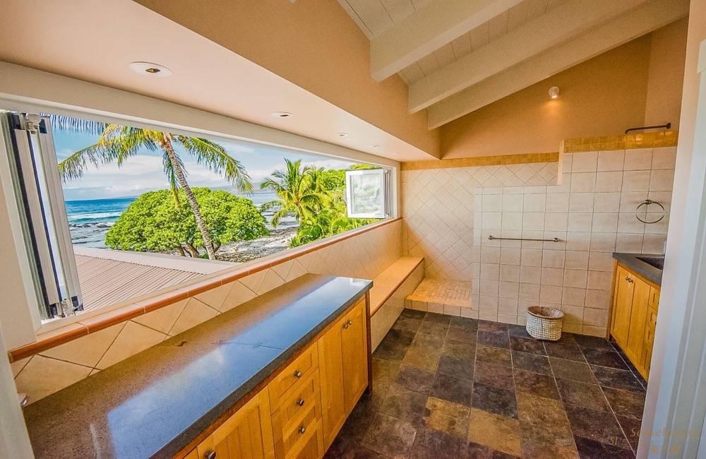 夏威夷大岛普阿科哈雷海滩别墅盥洗室