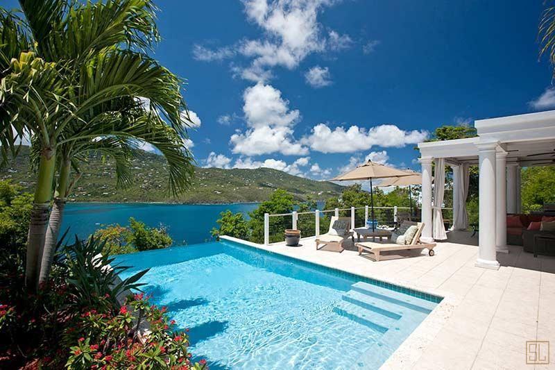 加勒比圣托马斯岛远处别墅泳池
