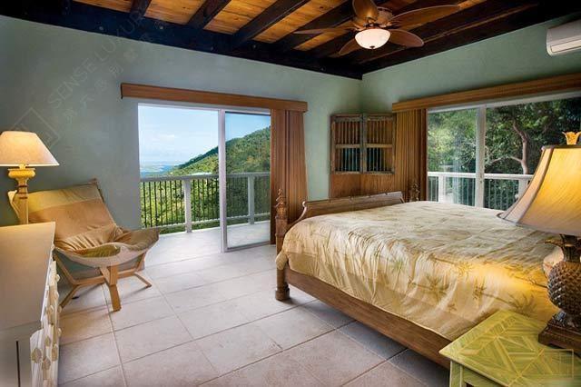 加勒比圣约翰岛波尔多的微风海景卧室