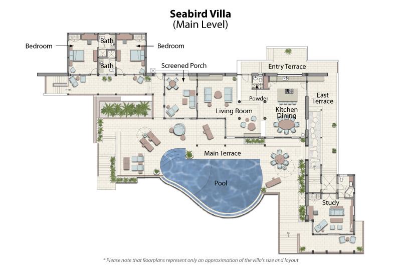 加勒比安圭拉海鸥别墅高级房型平面图