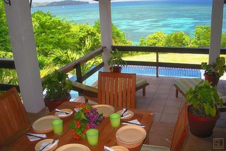 加勒比圣露西亚岛海蓝之谜别墅餐厅