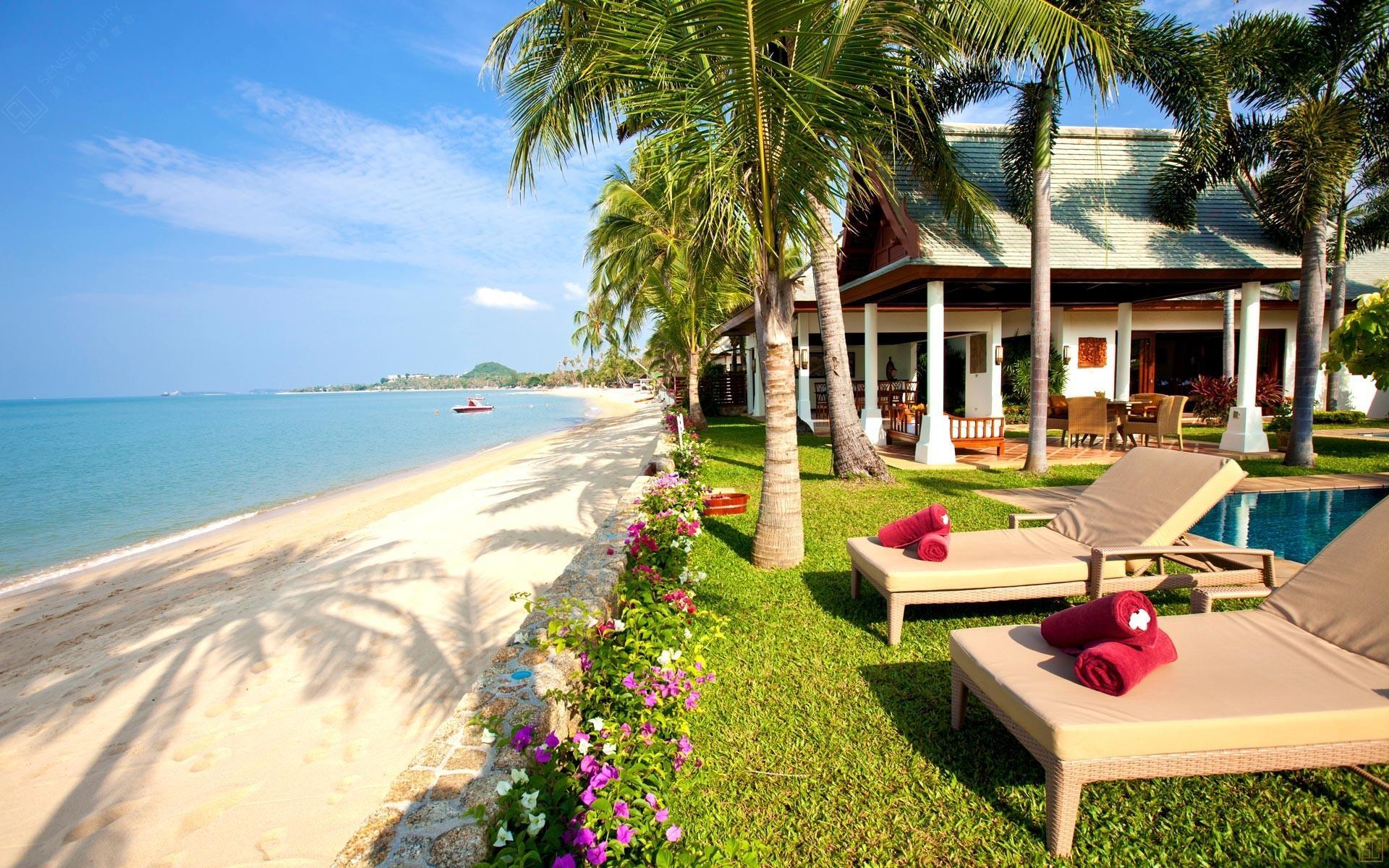 泰国苏梅岛密斯卡湾睡莲别墅沙滩