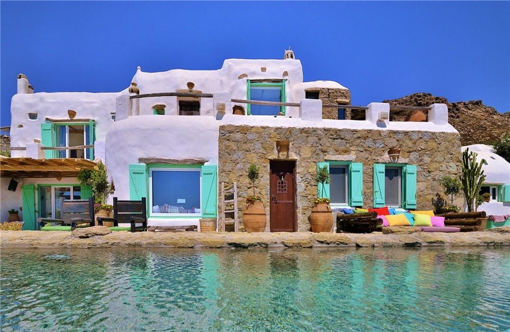 希腊房子 海景房图片