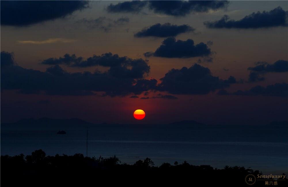 泰国苏梅岛日落山庄别墅夕阳