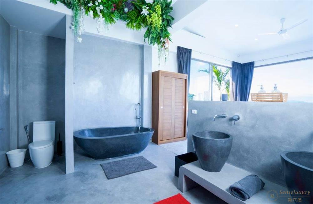 泰国苏梅岛查汶海滩月瞳别墅盥洗室