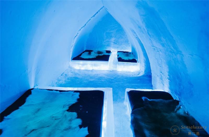 芬兰罗瓦涅米玻璃穹顶雪屋室内景观