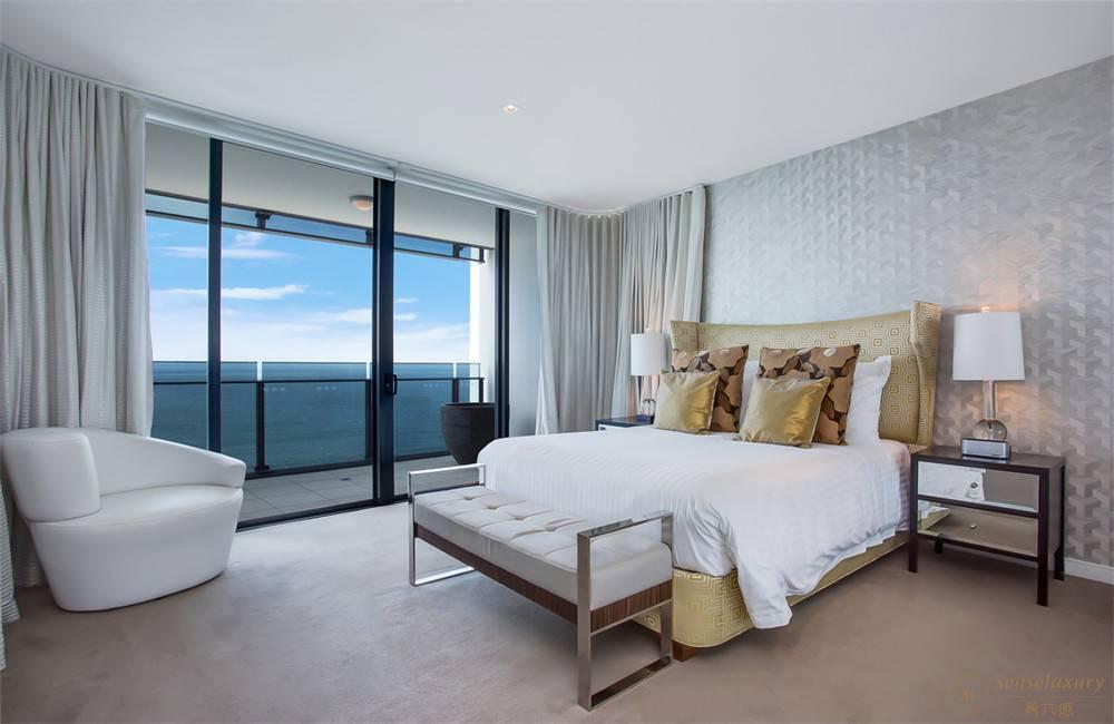 澳大利亚黄金海岸冲浪者天堂 Soul 3 卧室城市海景顶层公寓卧室